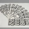 Snowmobile Lettering Silver/Black 2" Registration Kit