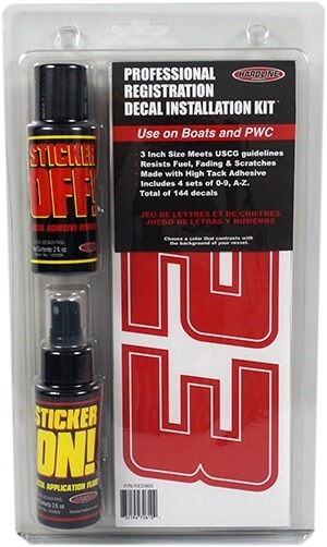 Boat Lettering Red 3" registration installation kit ...