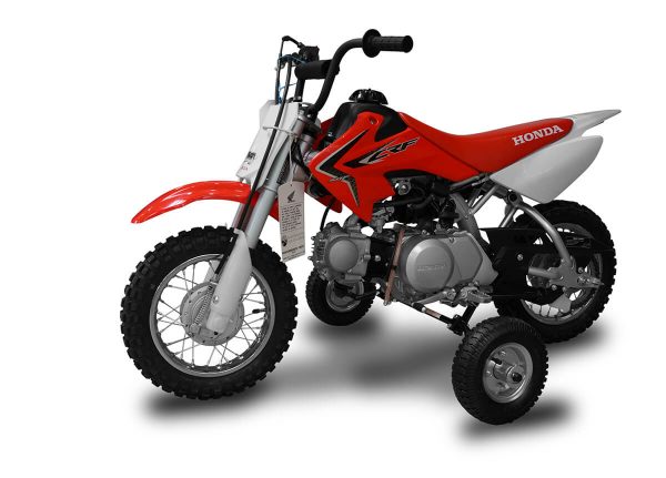 Universal Training Wheels™ for most 50cc Motorcycle and Pit Bikes.