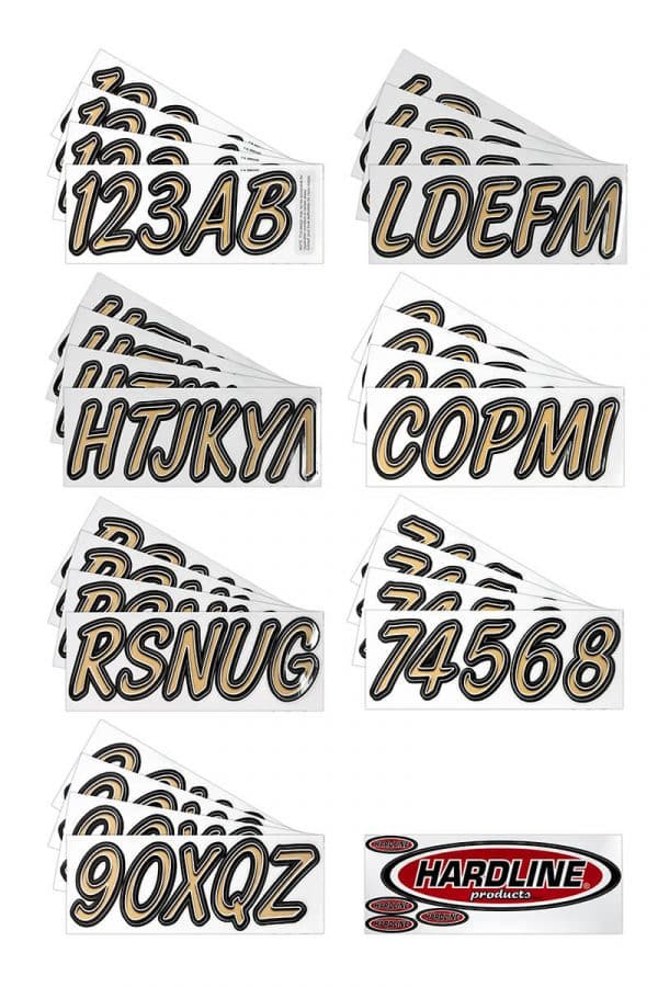 Boat Lettering Brown/Black 3″ Registration Kit