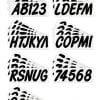 Boat Lettering Solid Black 3" Registration Kit