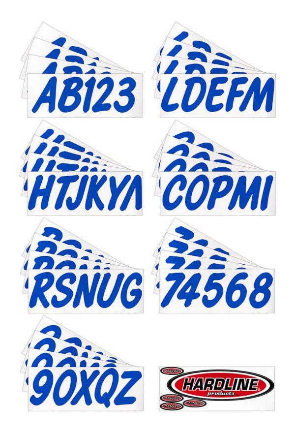 Boat Lettering Solid Blue 3″ Registration Kit
