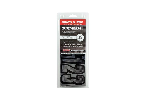 Boat Lettering Chrome/Black 3″ Registration Kit