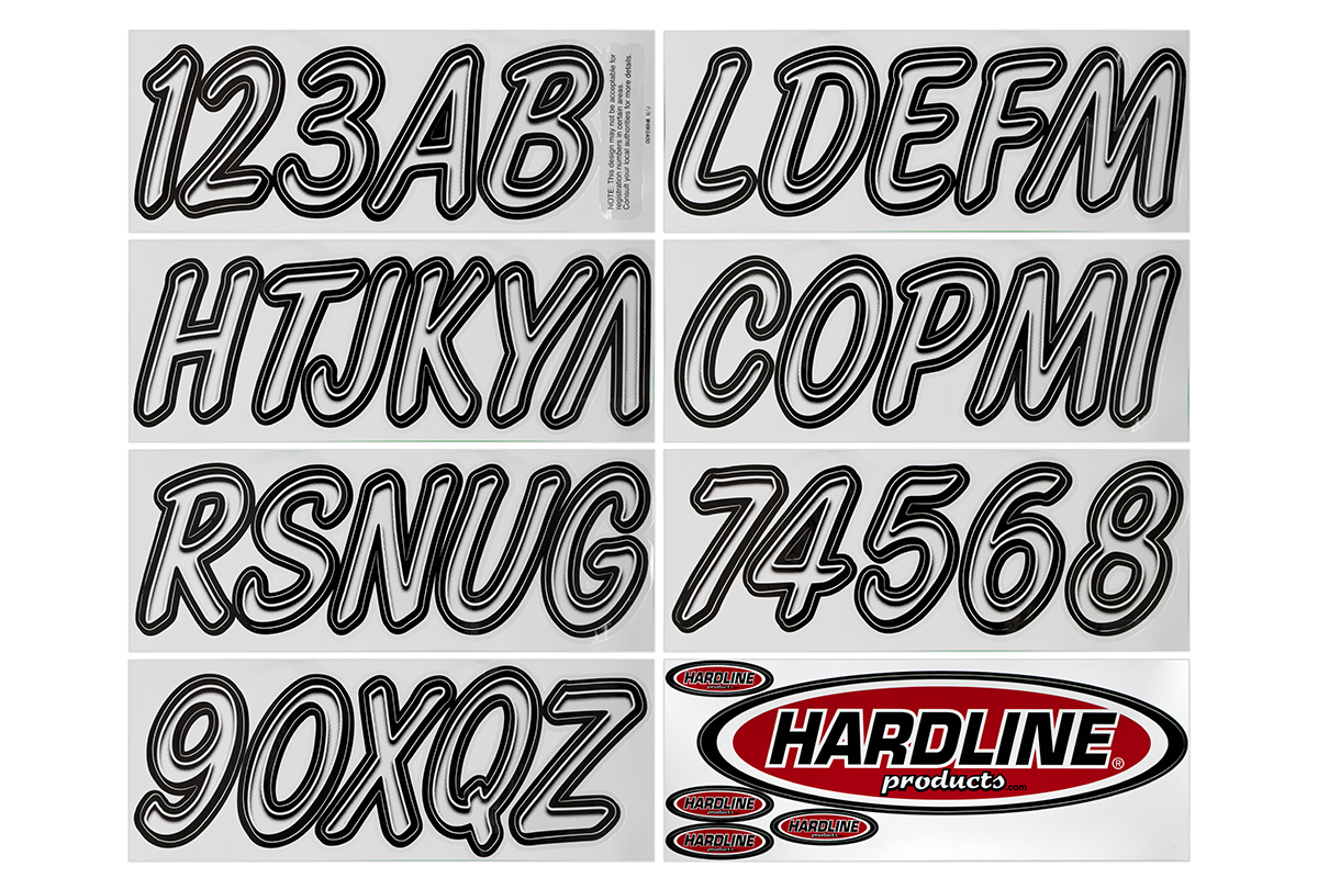 Red/Black Hardline Products Series 400 Factory Matched 3-Inch Boat & PWC Registration Number Kit 