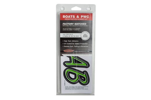 Boat Lettering Kiwi/Black 3″ Registration Kit