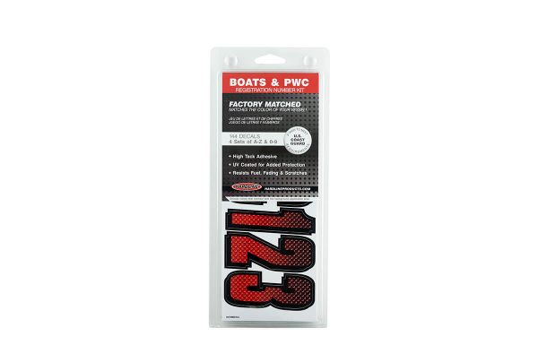 Boat Lettering Red/Black 3″ Registration Kit