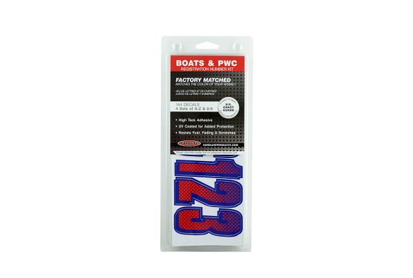 Boat Lettering Red/Purple 3″ Registration Kit