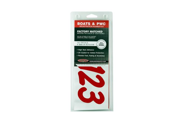 Boat Lettering Solid Red 3″ Registration Kit