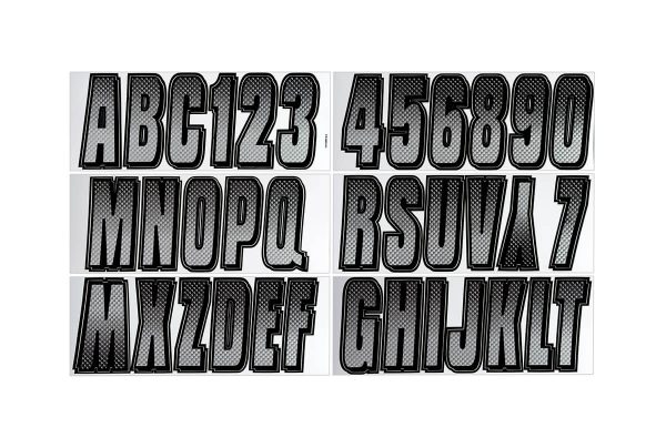 Boat Lettering Silver/Black 3″ Registration Kit