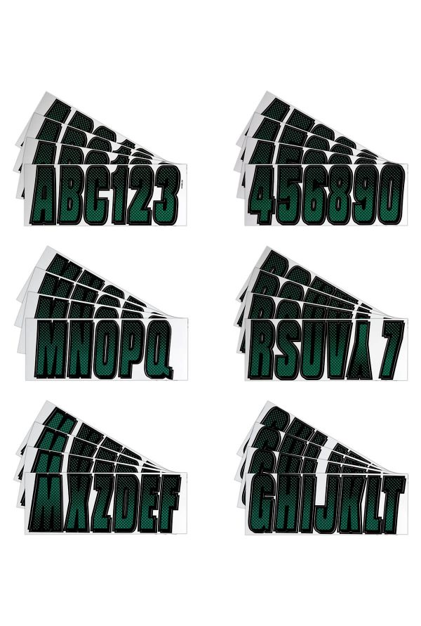 Boat Lettering Forrest Green/Black 3″ Registration Kit