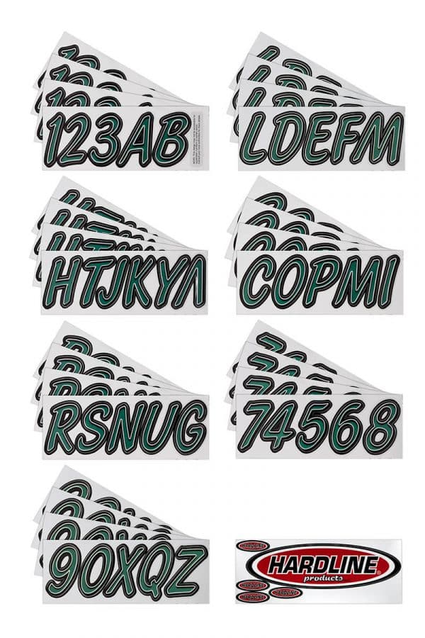 Boat Lettering Forest Green/Black 3″ Registration Kit