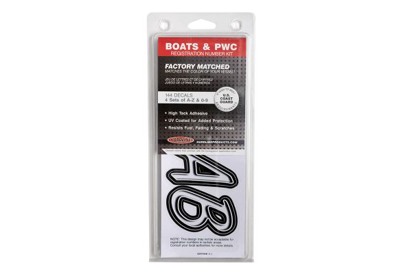 Boat Lettering White/Black 3″ Registration Kit