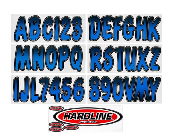 Boat Lettering Blue/Black 3″ Registration Kit