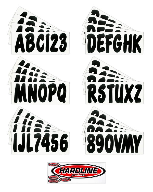 Boat Lettering BLACK 3″ REGISTRATION KIT