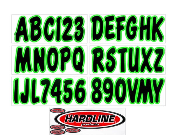 Boat Lettering Black/Kiwi 3″ Registration Kit