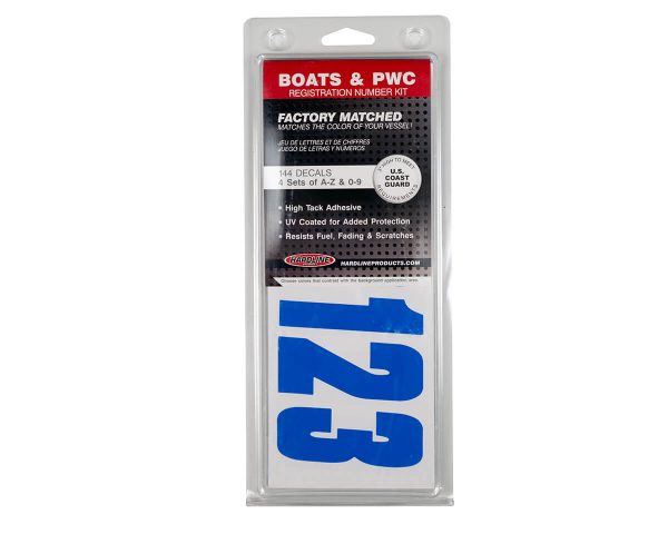 Boat Lettering Solid Blue 3″ Registration Number Kit