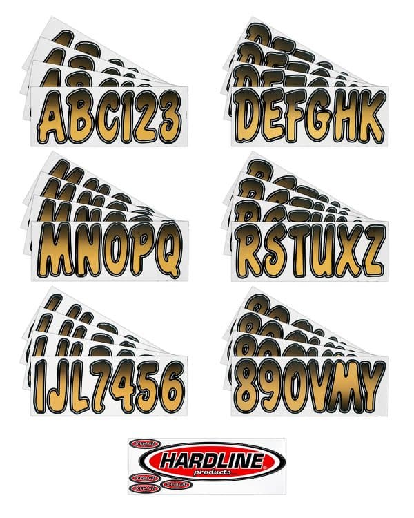 Boat Lettering BROWN/BLACK 3″ REGISTRATION KIT