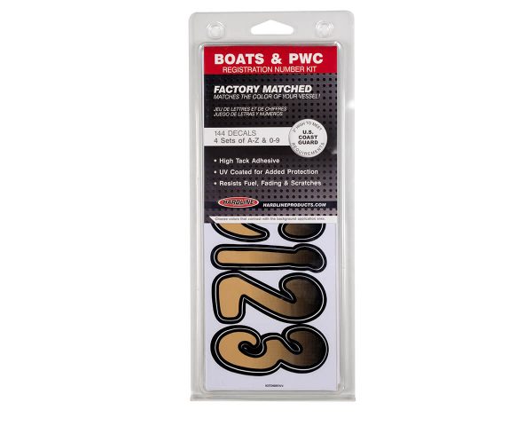 Boat Lettering BROWN/BLACK 3″ REGISTRATION KIT