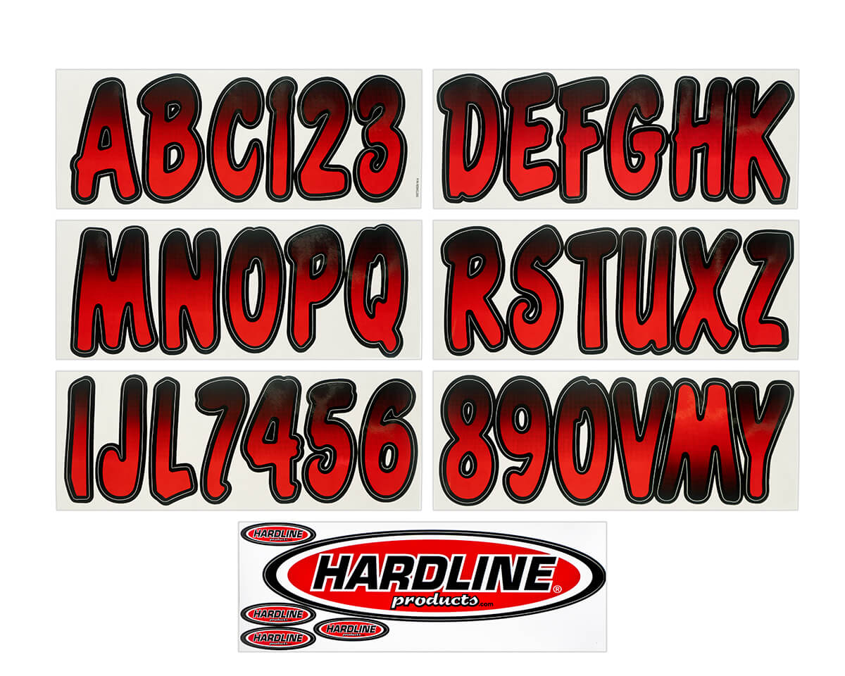 Red Fusion Custom Boat Registration Numbers Decals Vinyl Lettering Stickers 