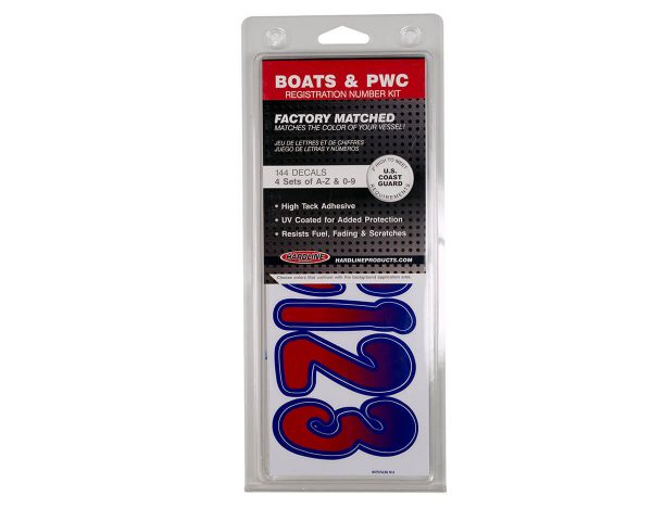 Boat Lettering RED/PURPLE 3″ REGISTRATION KIT