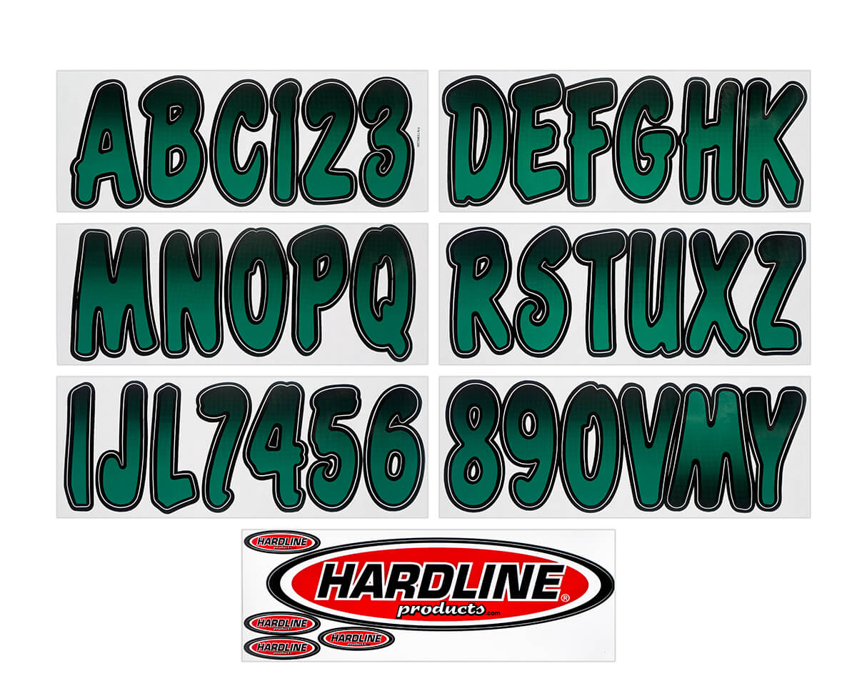 Forest Green/Black Hardline Products Series 300 Factory Matched 3-Inch Boat & PWC Registration Number Kit 