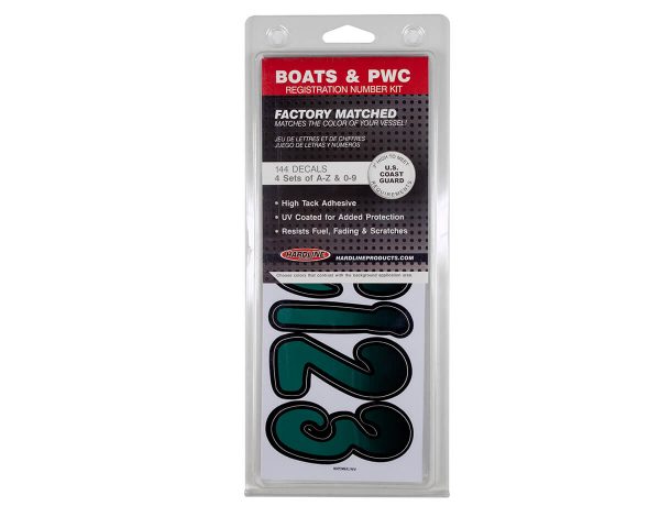 Boat Lettering FOREST GREEN/BLACK 3″ REGISTRATION KIT