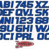 Boat Lettering Blue/Black 3" Registration Kit