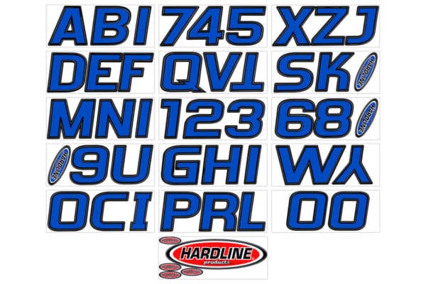 Boat Lettering Blue/Black 3″ Registration Kit