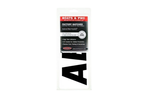 Boat Lettering Solid Black 3″ Registration Kit