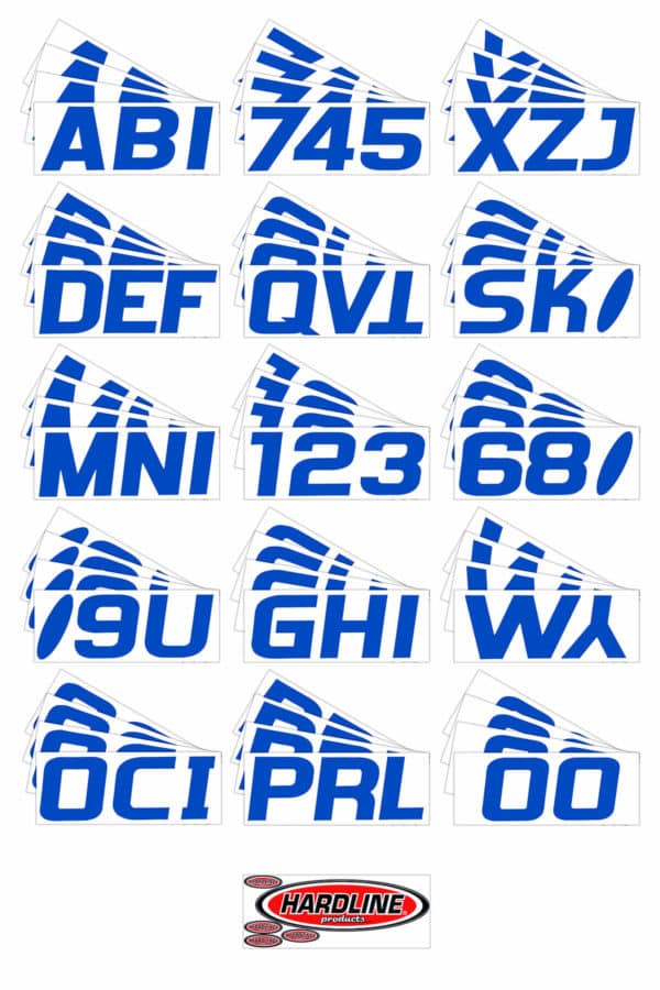 Boat Lettering Blue 3″ Registration Kit