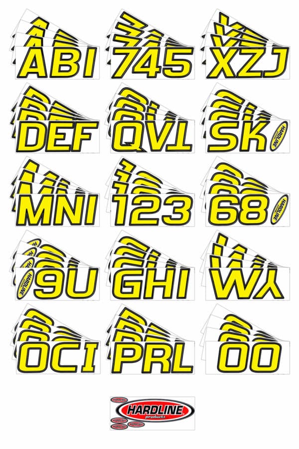 Boat Lettering Yellow/Black 3″ Registration Kit