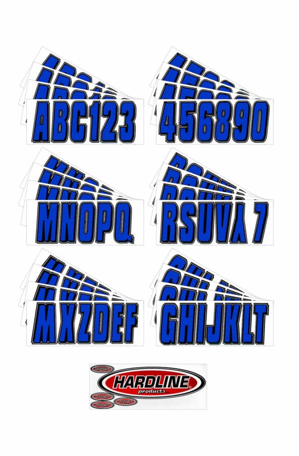 Boat Lettering Blue/Black 3″ Registration Kit