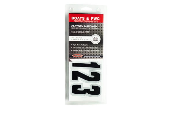 Boat Lettering Black/Silver 3″ Registration Kit