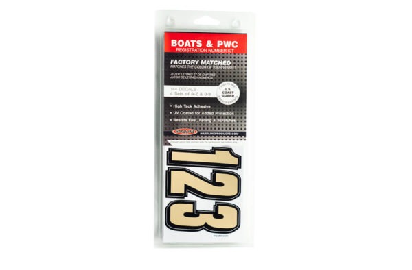 Boat Lettering Brown/Black Registration Kit