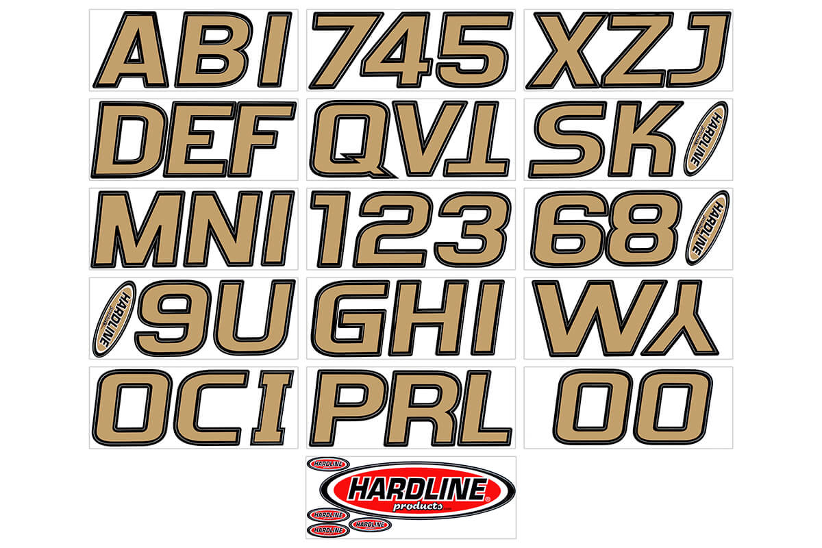 Custom Boat Registration Numbers - Marine Grade Vinyl Decals (2 Sets, 3-Inch)