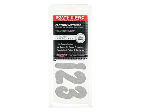 Boat Lettering SILVER 3″ REGISTRATION KIT