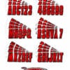 Boat Lettering Red/Black 3" Registration Kit