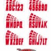 Boat Lettering Solid Red 3" Registration Kit