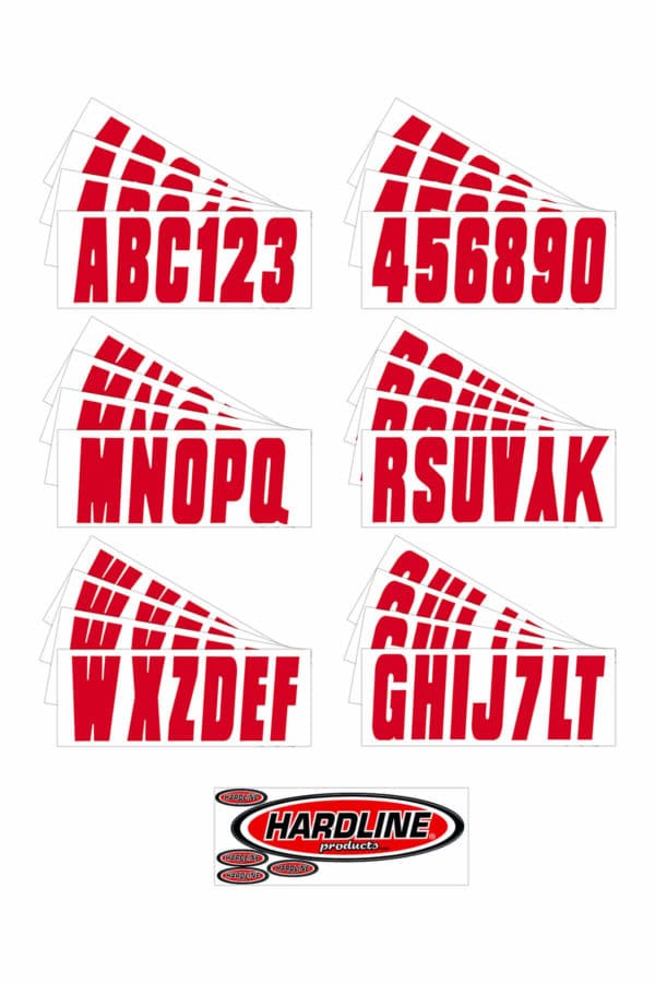 Boat Lettering Solid Red 3″ Registration Kit