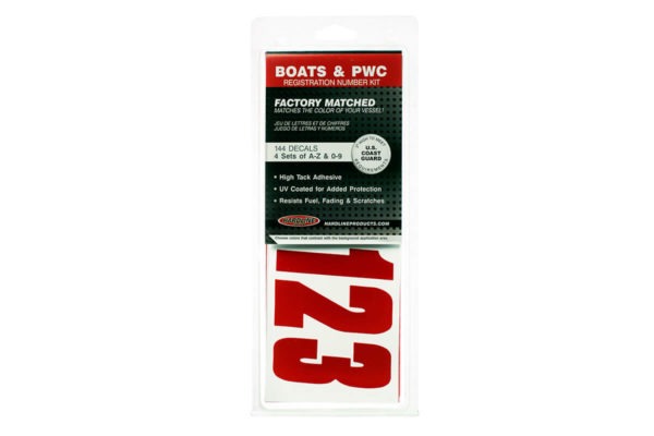 Boat Lettering Solid Red 3″ Registration Kit