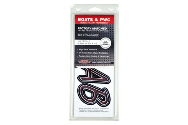 Boat Lettering Burgundy/Black 3″ Registration Kit