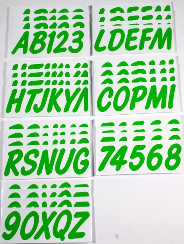 Boat Lettering Solid Green 3″ Registration Kit