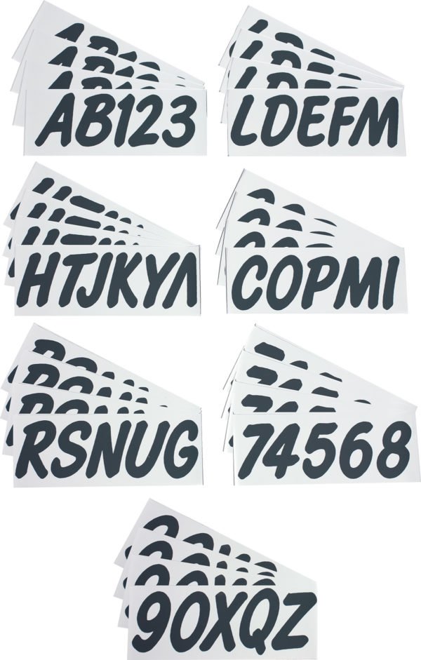 Boat Lettering Solid Grey 3″ Registration Kit