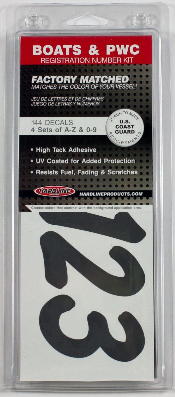 Boat Lettering Solid Grey 3″ Registration Kit