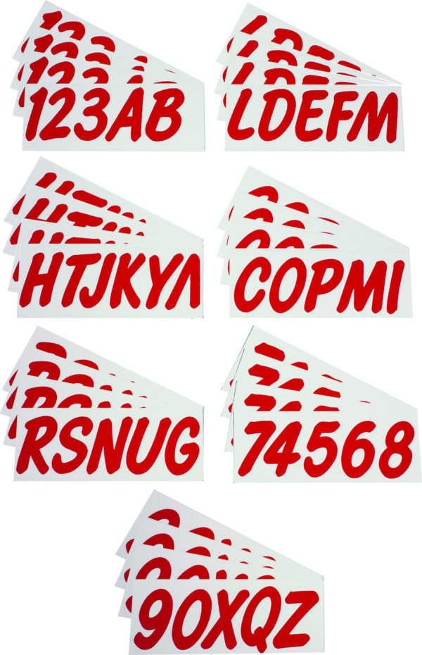 Boat Lettering Lava Red Solid 3″ Registration Kit