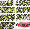 Boat Lettering Lime Yellow/Black 3" Registration Kit