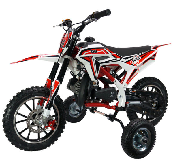 Universal Training Wheels™ for most 50cc Motorcycle and Pit Bikes.