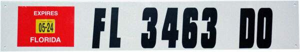 Registration Plates with Numbers Applied.