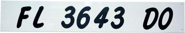 Registration Plates with Numbers Applied.
