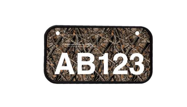 ATV License Plate Kit™ “PVC” with Custom Background Wrap for your ATV/UTV Registration